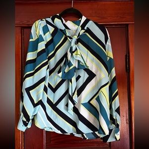 NY&Co geometric pattern blouse, Size L